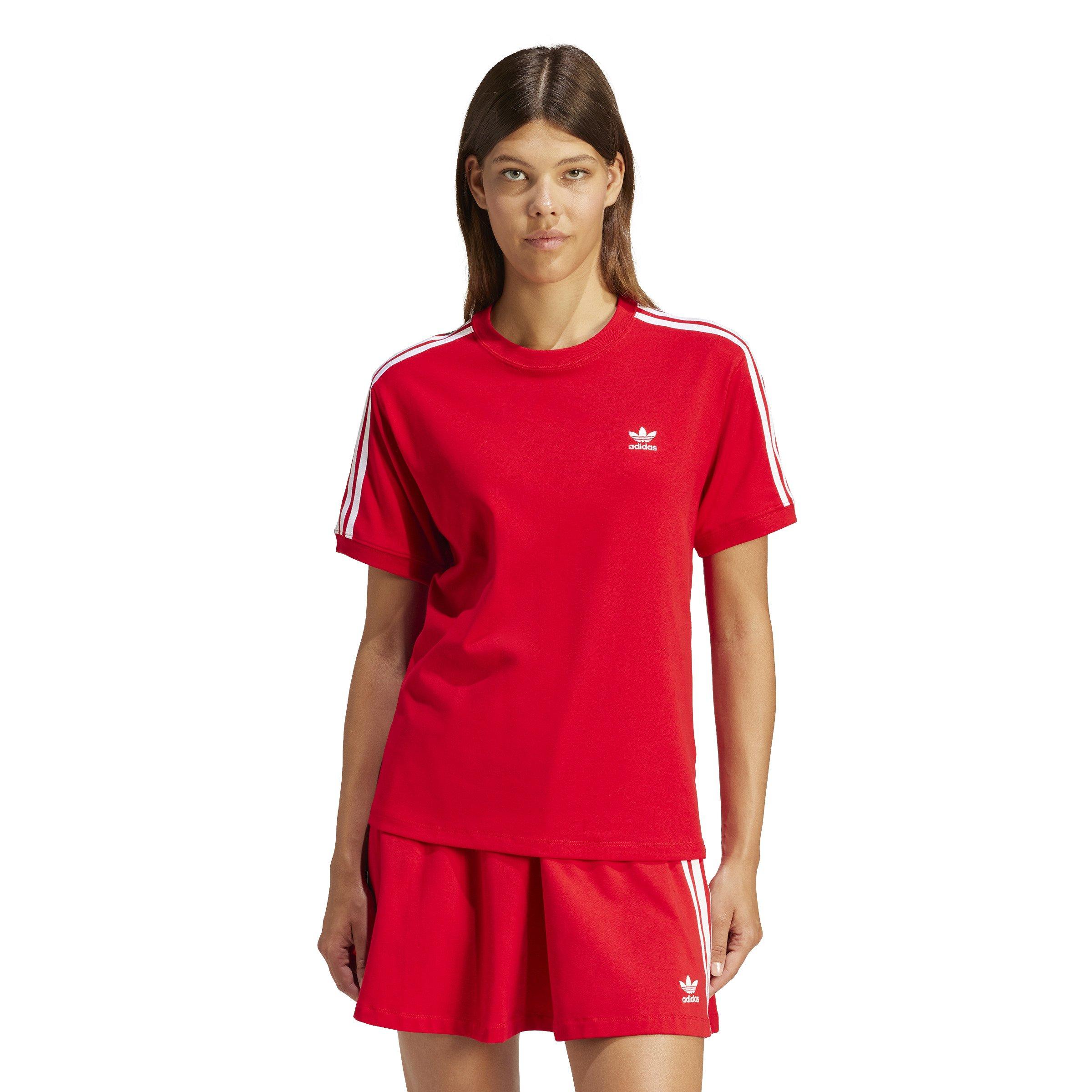 adidas Originals Women's 3-Stripes T-Shirt -Red